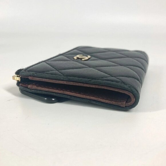 CHANEL CC CC Mark Logo Matelasse Quilted Wallet L-shaped zipper coin purse - Picture 13 of 16